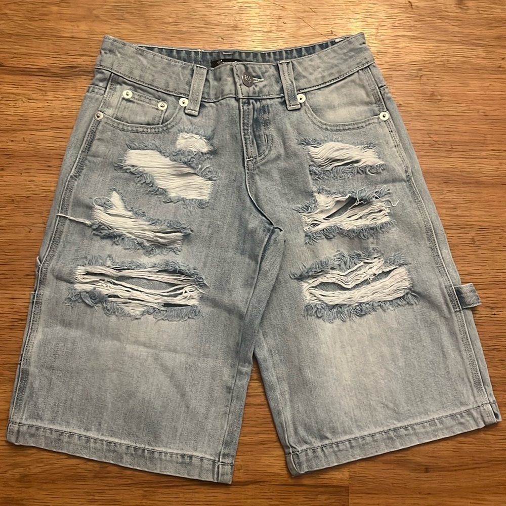 Dolls Kill Generation Kiss distressed carpenter shorts